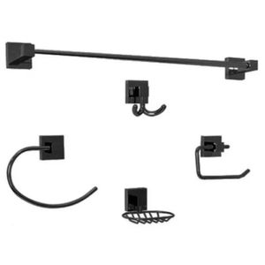 Kit Acessorios Alpes 5 Peças Black Matte Aquaplás