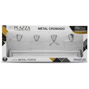 Kit Acessorios Plazza 6 Peças Metal Cromado Aquaplás