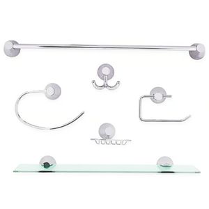 Kit Acessorios Plazza 6 Peças Metal Cromado Aquaplás