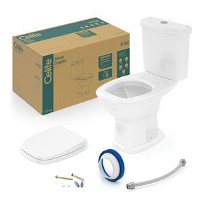 Combo Completo Bacia Com Caixa Acoplada Fit Plus Branco Celite