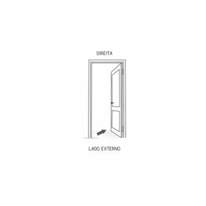 Porta Ideale De Giro Lambri Com  Puxador 40cm 215x95 Direita Branco Ullian