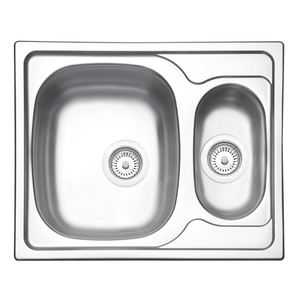 Cuba De Sobrepor Aço Inox Pré Polido 62x50cm Com Cuba Auxiliar E Válvula Perfecta Tramontina