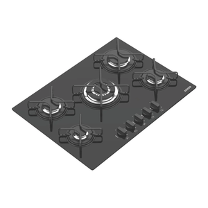 Cooktop A Gás Penta Em Vidro Preto Temperado 5 Queimadores 70cm Tramontina