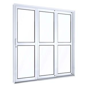 Porta Facilita Correr Lateral 3 Folhas 213x200 Esquerdo Branco Lucasa