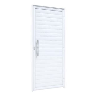 Porta Ideale Giro Lambri Com Puxador 40cm 215x95 Esquerdo Branco Lucasa