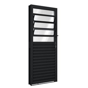 Porta Rbp Giro Mista Com Basculante 215x85 Esquerdo Preta Riobras