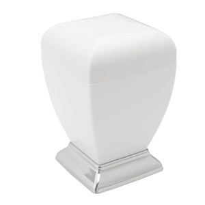 Porta Cotonetes Branco Com Cromado Aquaplás