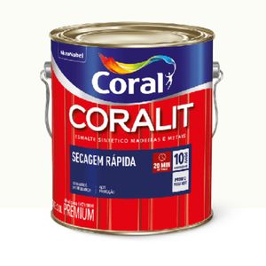 Esmalte Coralit Seca Rápido Acetinado Branco Neve 3l Coral