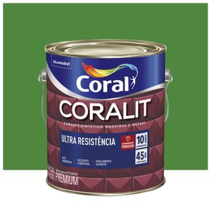 Esmalte Coralit Solvente Alto Brilho Verde Folha 3.6l Coral