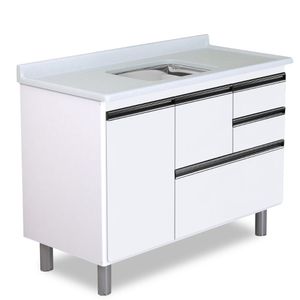 Gabinete Coliseu Madeira 118.7cm Texturizado Branco Aj Rorato