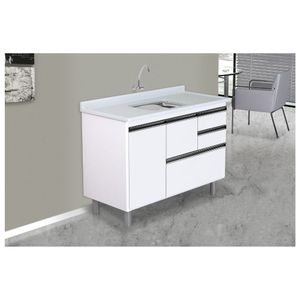 Gabinete Coliseu Madeira 118.7cm Texturizado Branco Aj Rorato