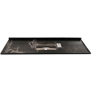 Placa Pia Pop Cuba Funda Preto Indiano 1.50m Venturini