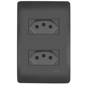Conjunto 2 Tomadas Habitat (2p+T) 20a/250v Black Fame