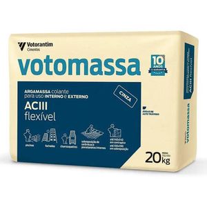 Argamassa 20kg Aciii Flexível Uso Interno E Externo Cinza Construindo Estruturas Duradouras Votoran