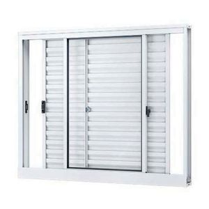 Veneziana Riobras Alumínio De Correr Lateral Sem Grade 3 Folhas 100x100 Branco Ullian