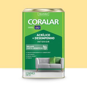 Tinta Coralar Acrílica Mais Desempenho Amarelo Canário 18l Coral