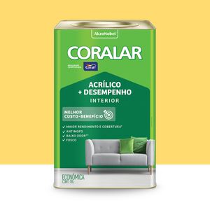 Tinta Coralar Acrílica Mais Desempenho Amarelo Frevo 18l Coral
