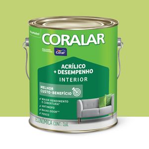 Tinta Coralar Acrílica Mais Desempenho Verde Limão 3.6l Coral