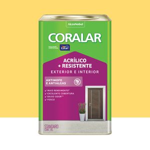 Tinta Coralar Acrílica Mais Resistente Amarelo Frevo 18l Coral