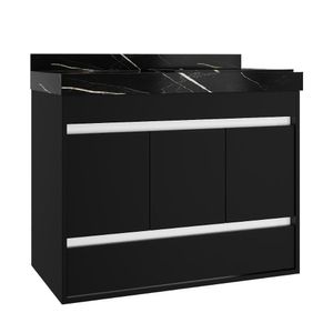 Toucador Ancara 80cm Preto C/Cuba Darabas