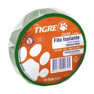 Fita Isolante Tigre Color Verde 10m Tigre