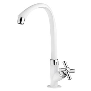 Torneira Cozinha Mesa Alta Móvel Cross Branca/Cromado 1/2" Tigre