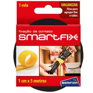 Fita Para Agrupamento De Fios E Cabos 10mmx5m Preta Bemfixa