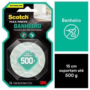 Fita Fixa Forte Scotch Banheiro 24mmx1.5m 3m