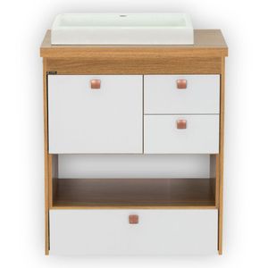 Conj Gianni (Touc+Cuba) 61cm Freijo/Branco Fosco Corso