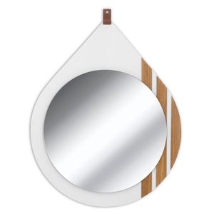 Espelheira Organi Gota 58x72cm Branco Fosc/Freijo Corso