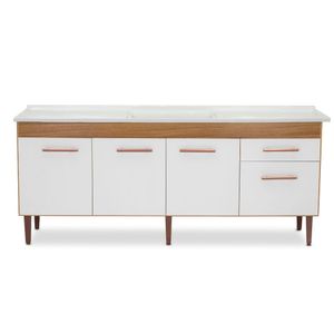 Gabinete Cozinha Valen 194cm Freijo/Branco Fosco Corso