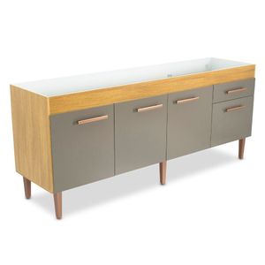 Gabinete Cozinha Valen 194cm Freijo/Cinza Fosco Corso