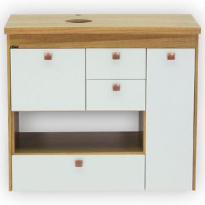 Toucador Gianni 81cm Freijo/Branco Fosco Corso