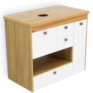 Toucador Gianni 81cm Freijo/Branco Fosco Corso