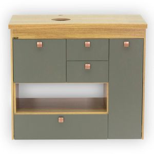Toucador Gianni 81cm Freijo/Cinza Fosco Corso