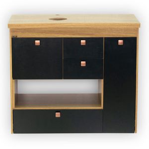 Toucador Gianni 81cm Freijo/Preto Fosco Corso