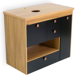 Toucador Gianni 81cm Freijo/Preto Fosco Corso