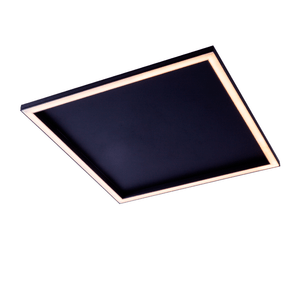 Plafon Led Urban Fechado Quadrado 6000k Preto 2 Lampadas Startec