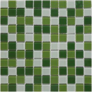 Pastilha De Vidro 30x30 Mix Tons Verde Mix2515  Glass Mosaic