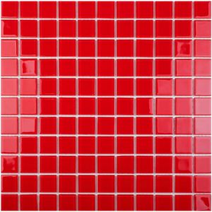Pastilha De Vidro 30x30 Vermelho K2503  Glass Mosaic