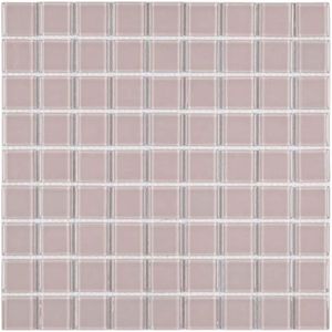 Pastilha De Vidro 29.2x29.2 Rosa Claro K305  Glass Mosaic