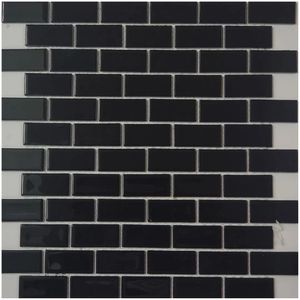 Pastilha De Vidro 30x30 Preto K2302  Glass Mosaic