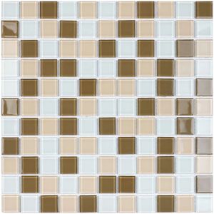 Pastilha De Vidro 30x30 Mix Branco/Bege Mix2511  Glass Mosaic