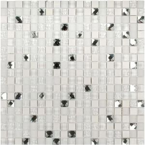 Pastilha De Vidro 30x30 Pedra Branco Gs110  Glass Mosaic