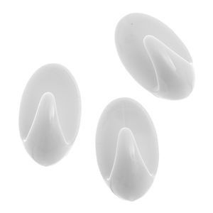 Gancho Adesivo Oval Médio Com 3 Unidades Bemfixa