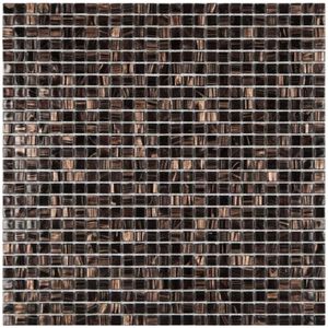 Pastilha De Vidro 31x31 Risena Marrom E Preta Gd102  Glass Mosaic