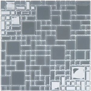 Pastilha De Vidro 30x30 Cristal Mosaic Cinza Cm91 Glass Mosaic