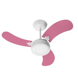 Ventilador Teto New Led Colors Rosa 220v Ventidelta