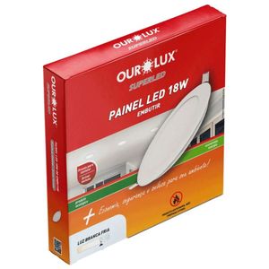 Plafon Superled Embutir 18w 2700k Redondo Bivolt Sensação De Aconchego Ourolux