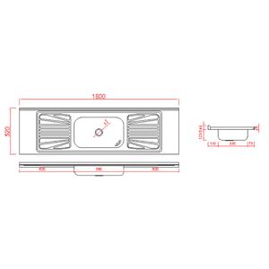 Pia Inox 1.80x52m Com Escorredor Fabrinox